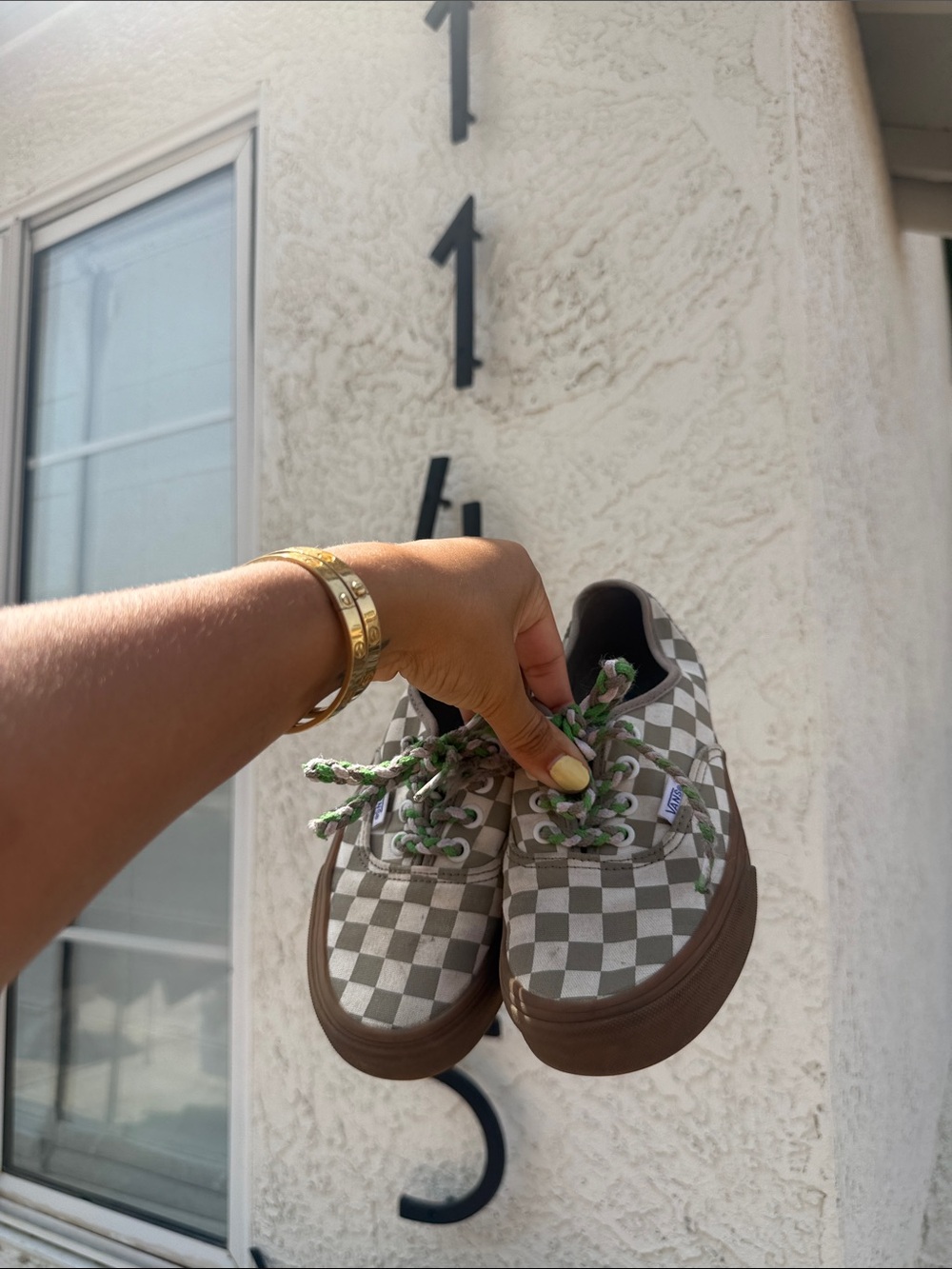 Vans Kids Checkerboard Tan & White Low-Top Sneakers